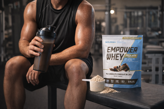 Whey isolate protein by NWP Supplements showing clean protein powder, scoop, and shaker for muscle recovery, lean muscle growth, and high-quality nutrition.